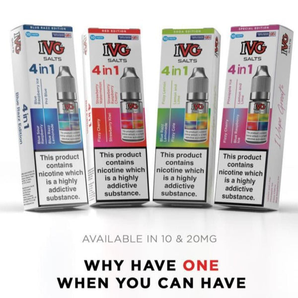 4 in 1 IVG Nic Salt 10ml E - liquids Pack of 10 #Simbavapes#