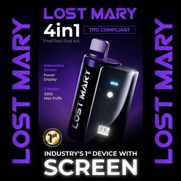 4 in 1 Lost Mary 3200 Puffs Pre-filled Pod Vape Kit #Simbavapes#