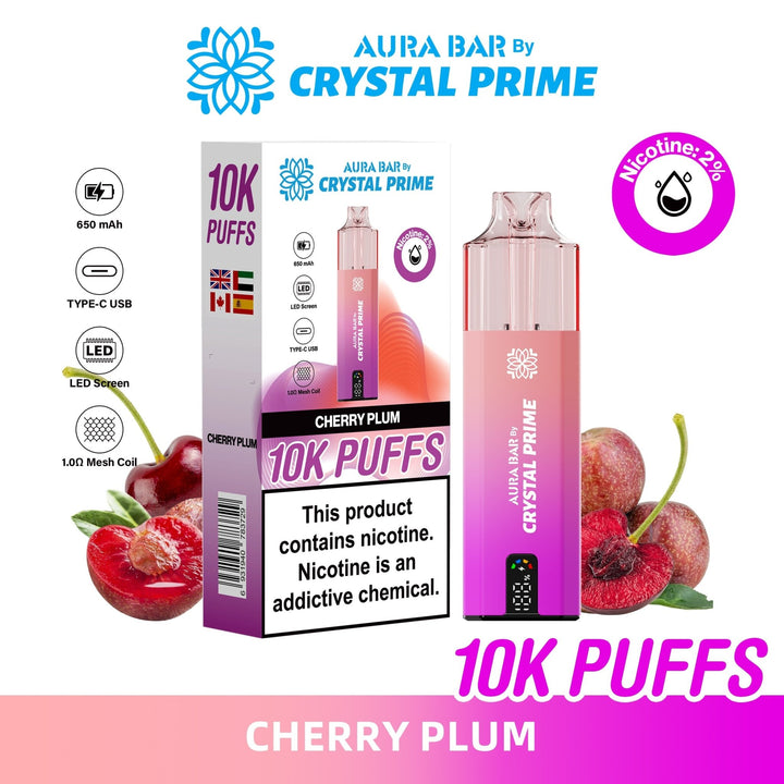 Aura Bar 10K Disposable Vape By Crystal Prime Pack of 5 #Simbavapes#