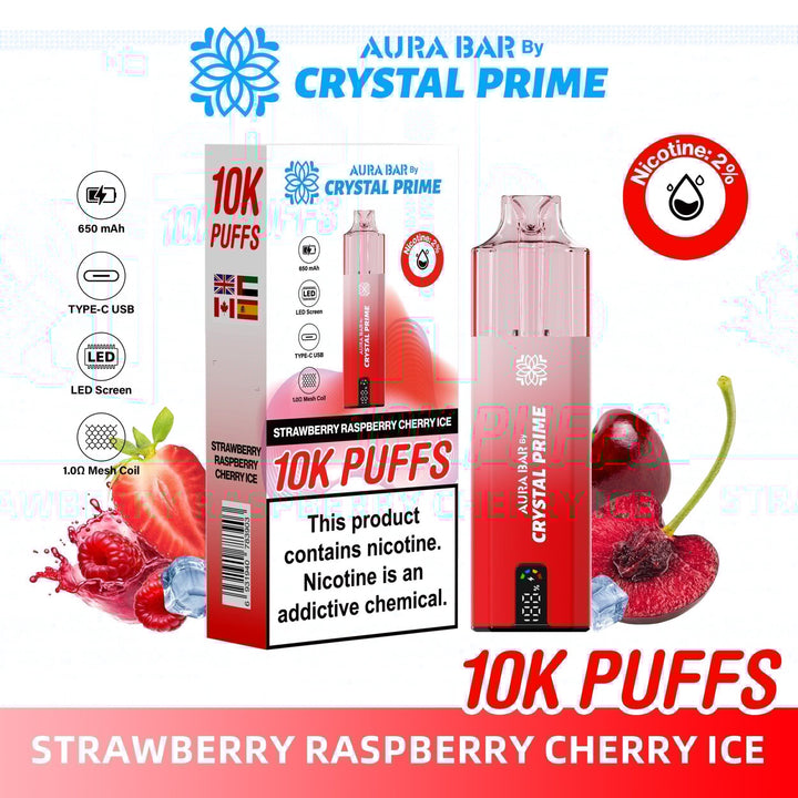 Aura Bar 10K Disposable Vape By Crystal Prime Pack of 5 #Simbavapes#