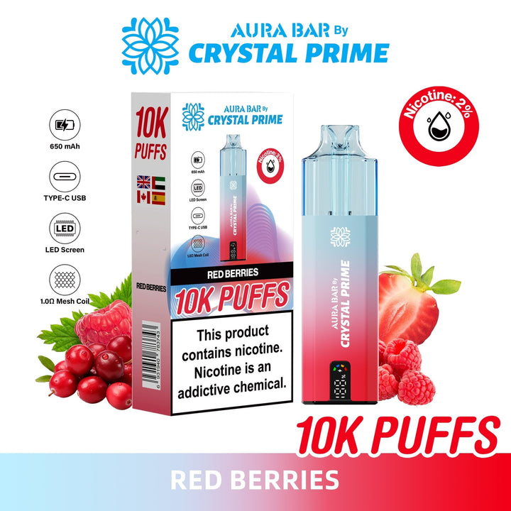 Aura Bar 10K Disposable Vape By Crystal Prime Pack of 5 #Simbavapes#