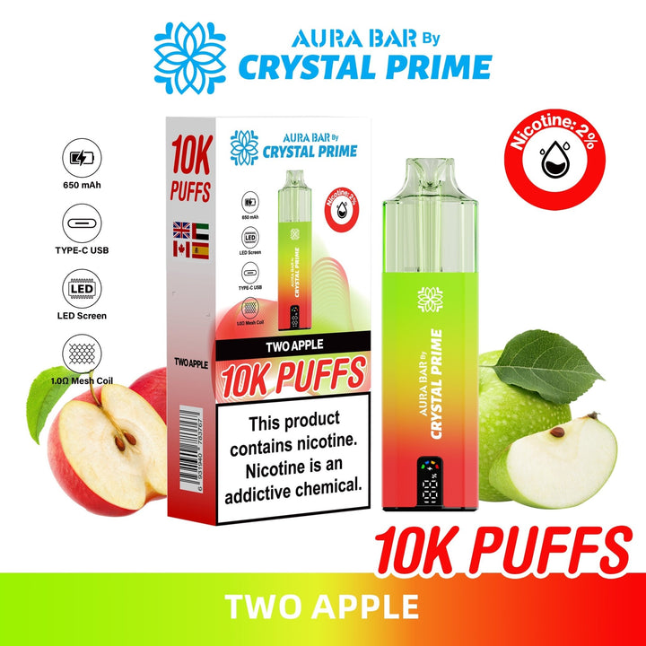 Aura Bar 10K Disposable Vape By Crystal Prime Pack of 5 #Simbavapes#