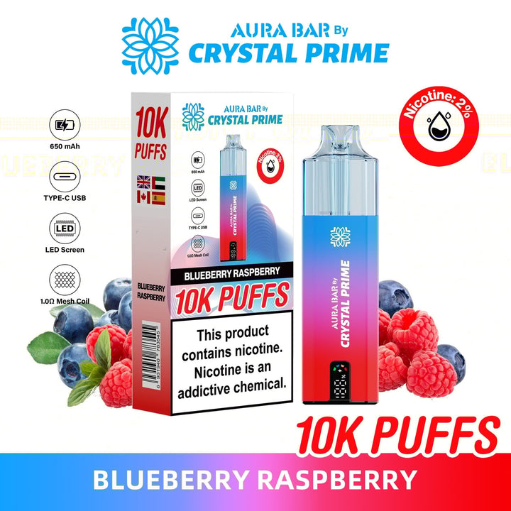 Aura Bar 10K Disposable Vape By Crystal Prime #Simbavapes#