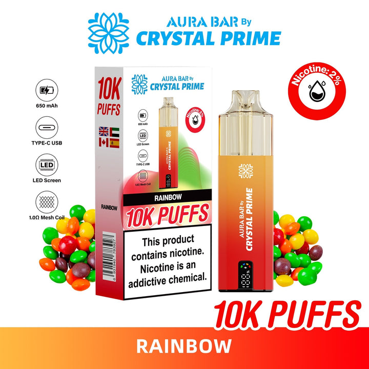 Aura Bar 10K Disposable Vape By Crystal Prime #Simbavapes#