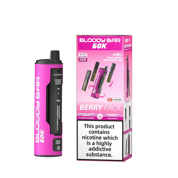 Bloody Bar 60k Prefilled 4 In 1 Pod Vape Kit Box of 5 Simbavapes
