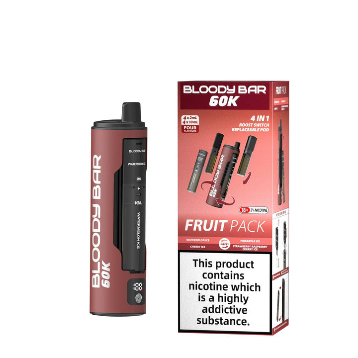Bloody Bar 60k Prefilled 4 In 1 Pod Vape Kit Box of 5 Simbavapes