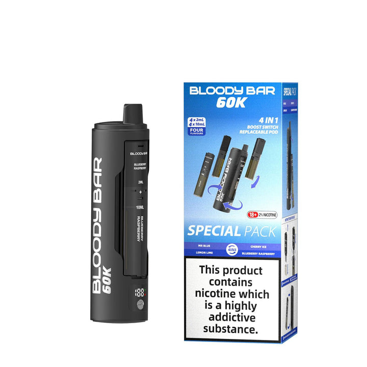 Bloody Bar 60k Prefilled 4 In 1 Pod Vape Kit Box of 5 Simbavapes
