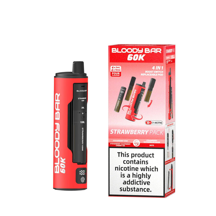 Bloody Bar 60k Prefilled 4 In 1 Pod Vape Kit Box of 5 Simbavapes