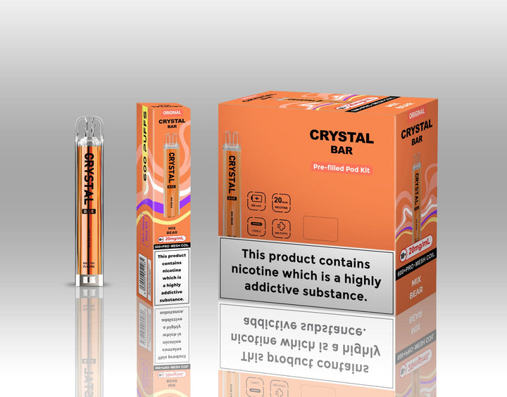 Crystal Bar Original 600 Pre - Filled Pod Kit Pack of 10 Simbavapes