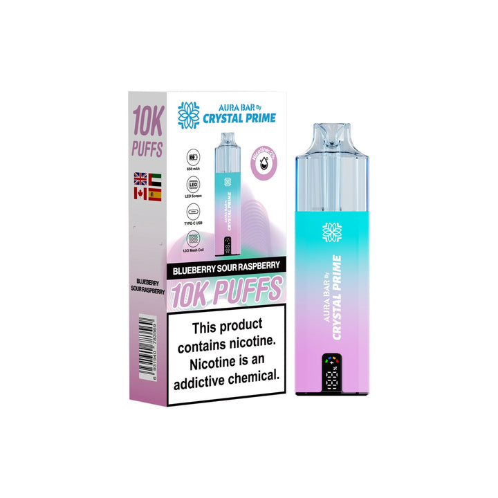 Crystal Prime 10000 By Aura Bar Pre - filled Vape Kits Pack of 5 Simbavapes