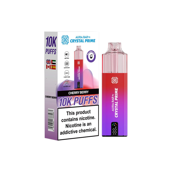 Crystal Prime 10000 By Aura Bar Pre - filled Vape Kits Pack of 5 Simbavapes