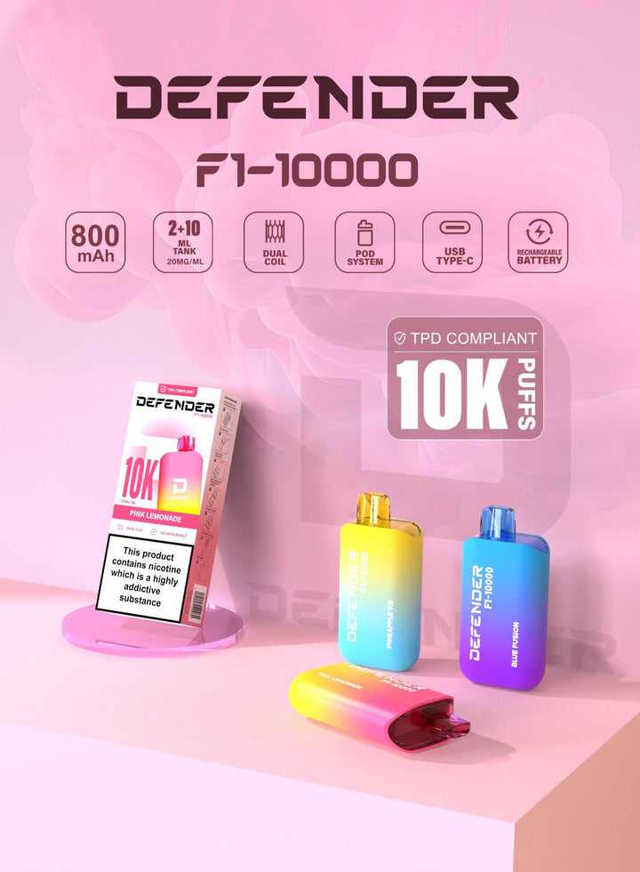 Defender F1 - 10000 Prefilled Pod Vape Kit Pack of 5 Simbavapes