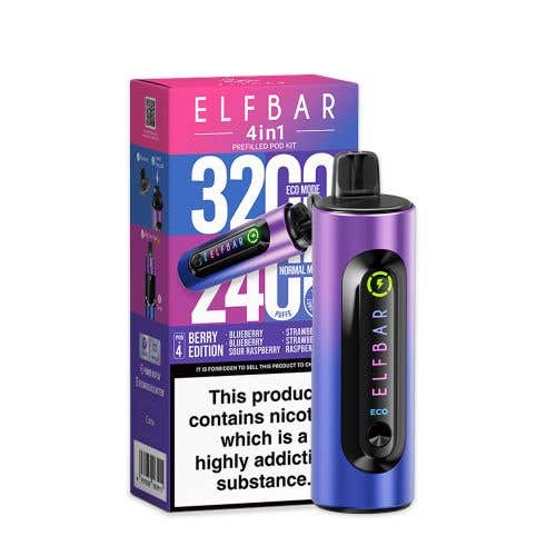 Elf Bar 4 - in - 1 3200 Prefilled Pod Kit Box of 5 #Simbavapes#