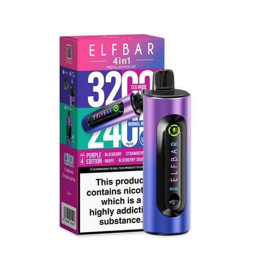 Elf Bar 4 - in - 1 3200 Prefilled Pod Kit Box of 5 #Simbavapes#