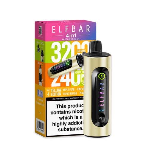 Elf Bar 4 - in - 1 3200 Prefilled Pod Kit Box of 5 #Simbavapes#