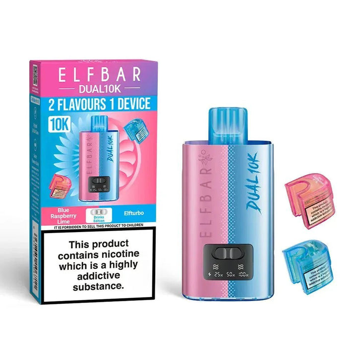 Elf Bar Dual 10K Disposable 2 in 1 Vape Box of 5 #Simbavapes#