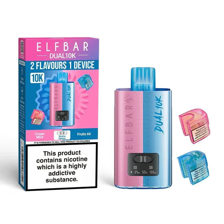 Elf Bar Dual 10K Disposable 2 in 1 Vape Box of 5 #Simbavapes#