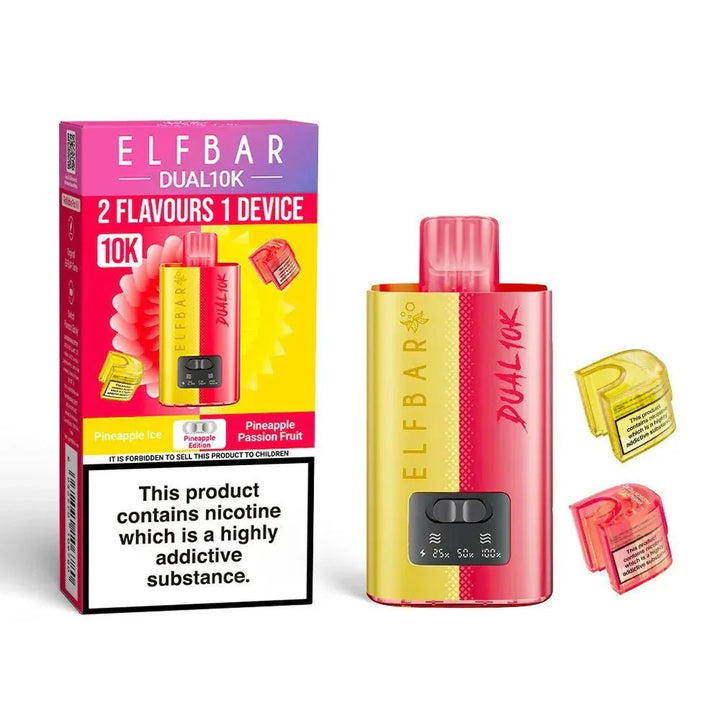 Elf Bar Dual 10K Disposable 2 in 1 Vape Box of 5 #Simbavapes#