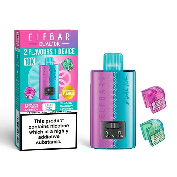 Elf Bar Dual 10K Disposable 2 in 1 Vape Box of 5 #Simbavapes#