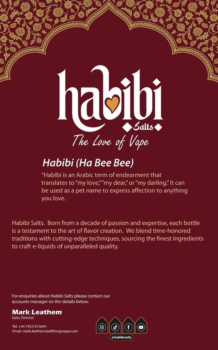 Habibi Salts Nic Salt 10ml E - Liquid Box of 10 Simbavapes