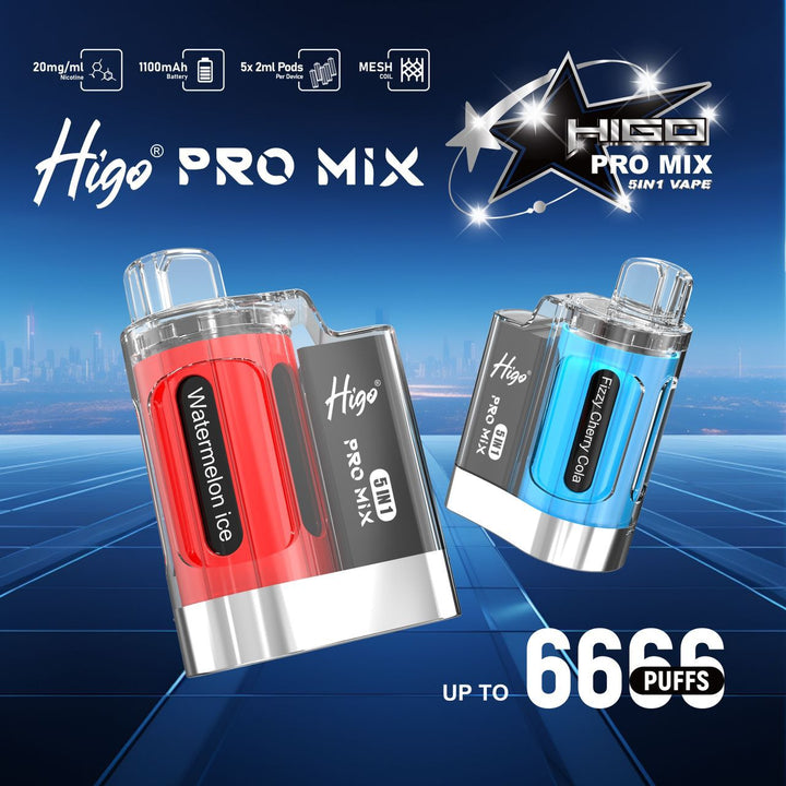 Higo Pro Mix 5 in 1 Disposable Vape Box of 5 #Simbavapes#