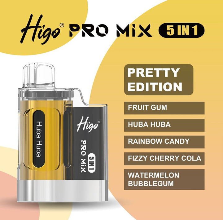 Higo Pro Mix 5 in 1 Disposable Vape Box of 5 #Simbavapes#