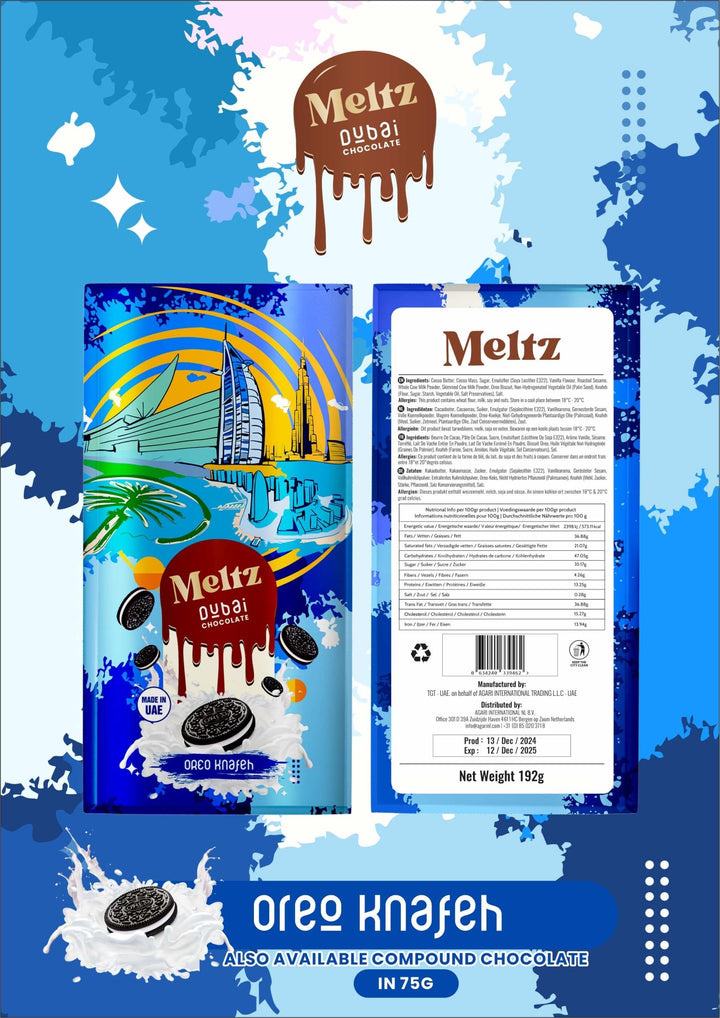 Meltz Dubai Knafeh Chocolate - 75g #Simbavapes#