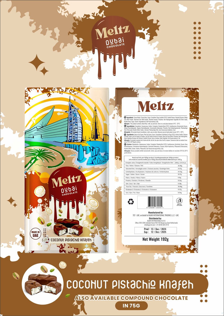 Meltz Dubai Knafeh Chocolate - 75g #Simbavapes#