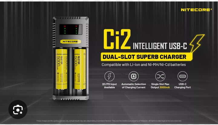 Nitecore (Ci2) Dual Slot Superb Charger #Simbavapes#