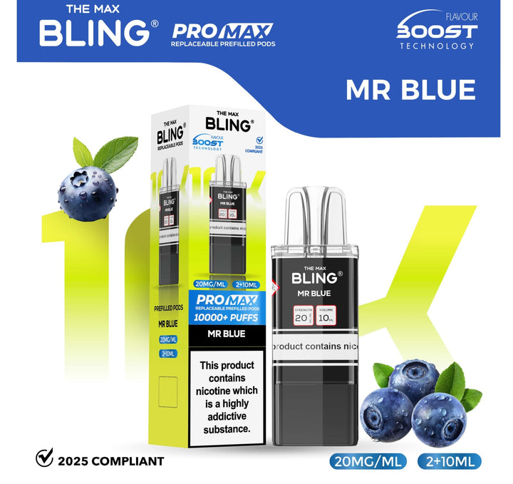 The Bling 10k Pro Max Replacement Pods (BOX OF 5) Simbavapes