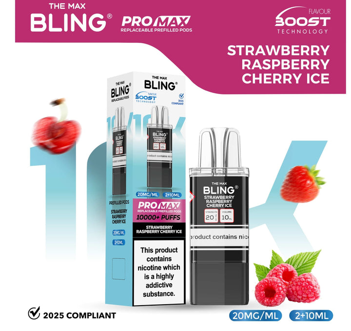 The Bling 10k Pro Max Replacement Pods (BOX OF 5) Simbavapes