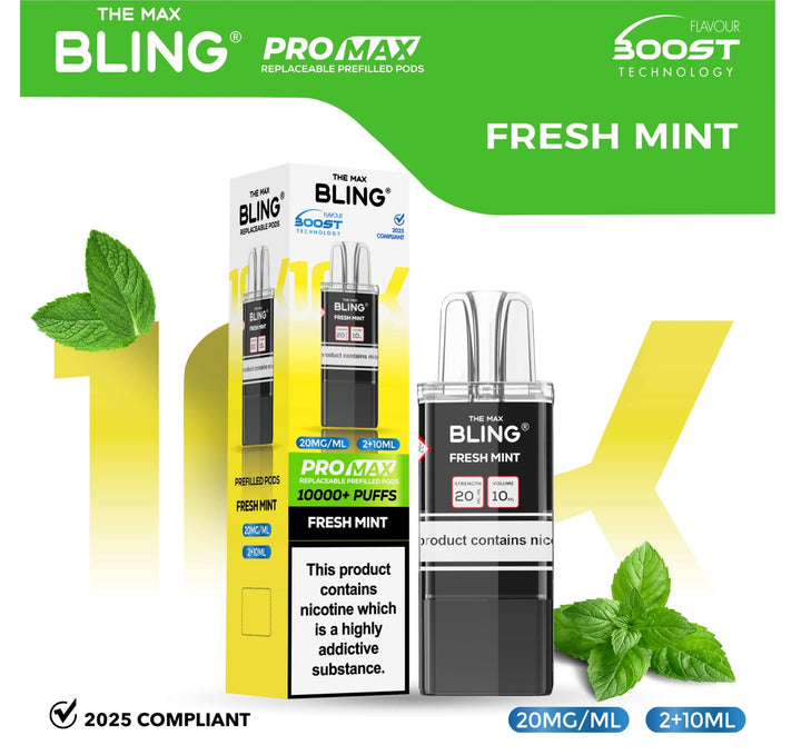 The Bling 10k Pro Max Replacement Pods (BOX OF 5) Simbavapes