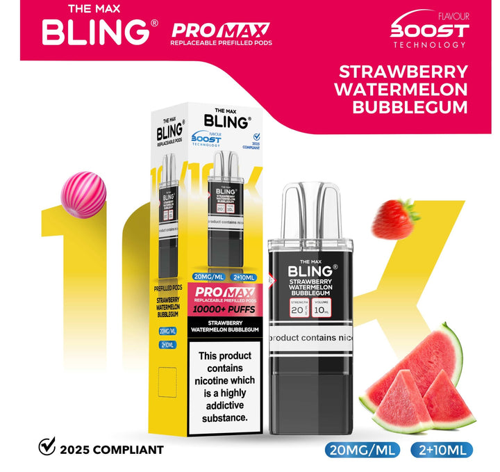 The Bling 10k Pro Max Replacement Pods (BOX OF 5) Simbavapes