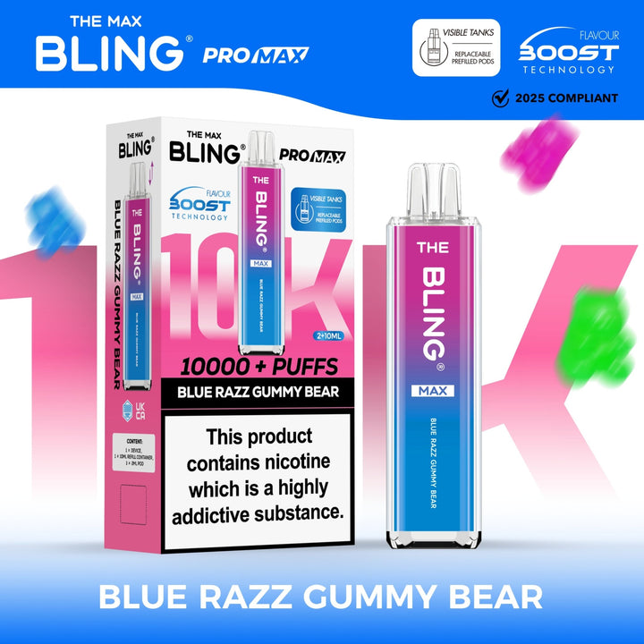 The Crystal Bling Max 10000 Preffilled Vape Kit Box of 5 Simbavapes