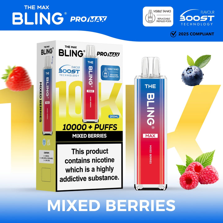 The Crystal Bling Max 10000 Preffilled Vape Kit Box of 5 Simbavapes