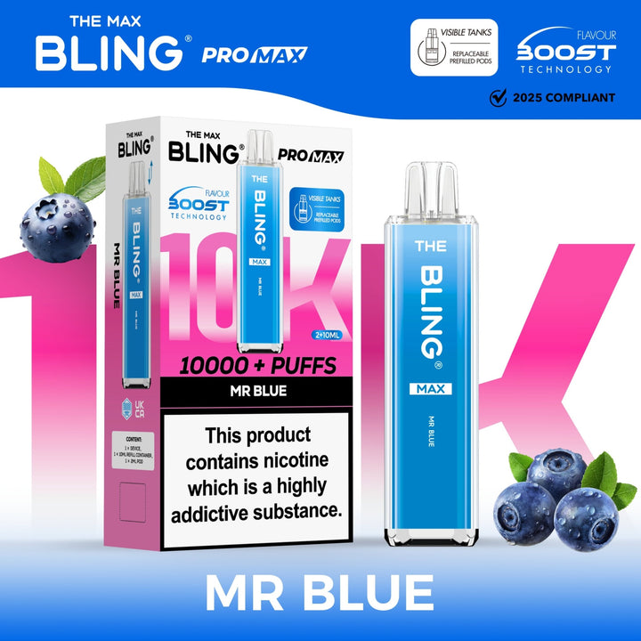 The Crystal Bling Max 10000 Preffilled Vape Kit Box of 5 Simbavapes
