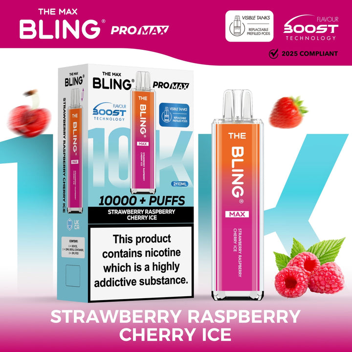 The Crystal Bling Max 10000 Preffilled Vape Kit Box of 5 Simbavapes