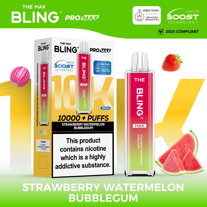 The Crystal Bling Max 10000 Preffilled Vape Kit Box of 5 Simbavapes