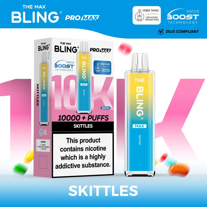 The Crystal Bling Max 10000 Preffilled Vape Kit Box of 5 Simbavapes