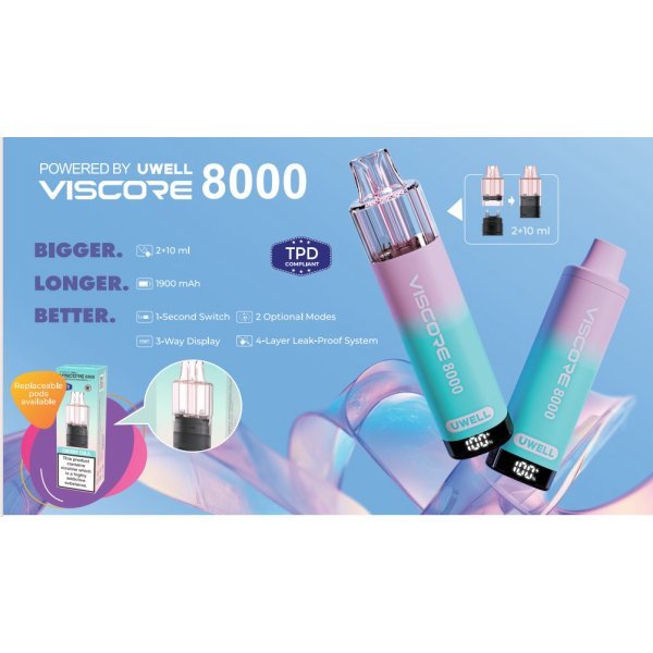 Uwell Viscore 8000 Disposable Vape Pack of 10 #Simbavapes#