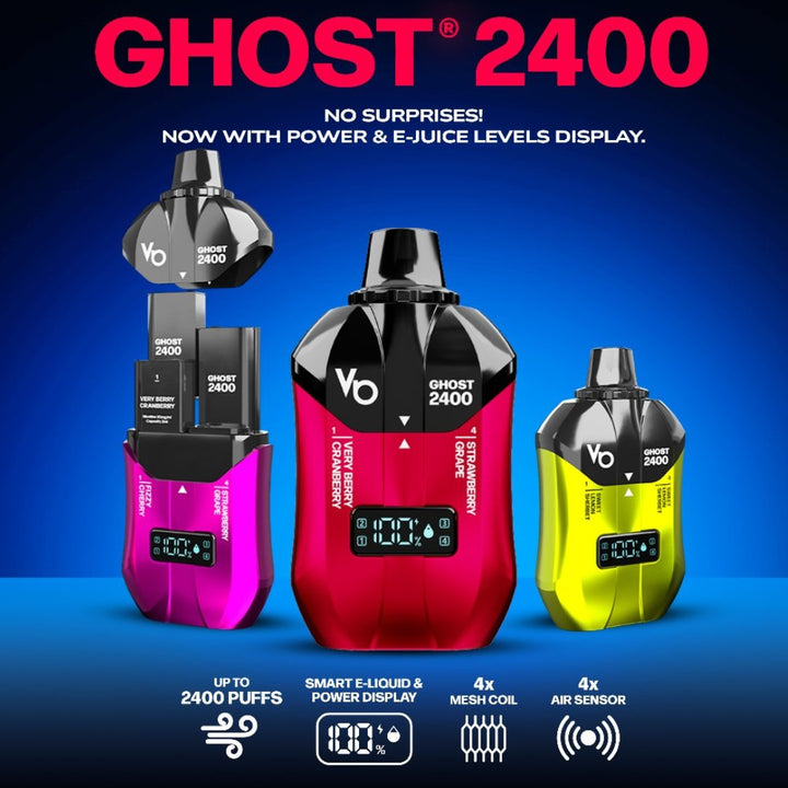 Vapes Bars Ghost 2400 Puffs Disposble Vape Pack of 5 #Simbavapes#