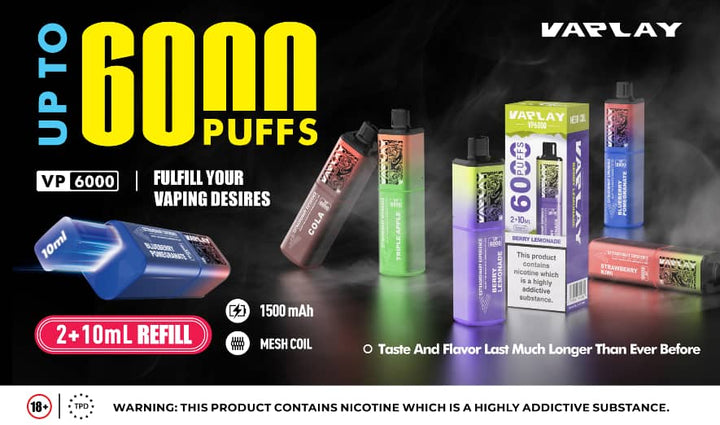 Vaplay VP6000 Disposable Vape Box of 5 #Simbavapes#