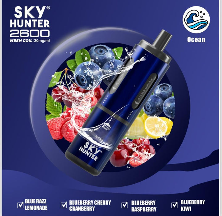 4 in 1 Sky Hunter 2600 Puffs Disposable Vape Pod Kit Pack of 5 #Simbavapes#