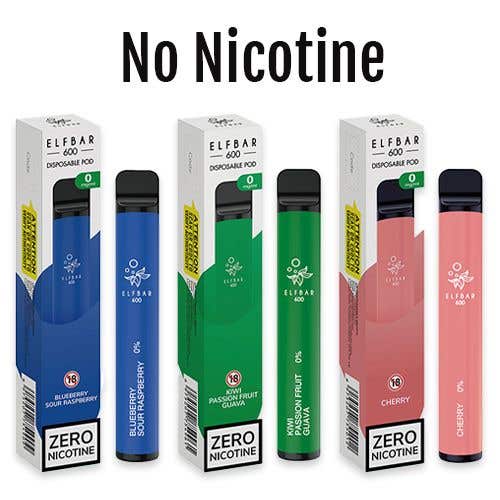 Elf Bar 600 Puffs Disposable Vape Zero Nicotine Pack of 10 #Simbavapes#