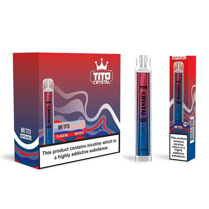 Tito Crystal Bar 600 Puffs Disposable Vape - Pack Of 10 #Simbavapes#