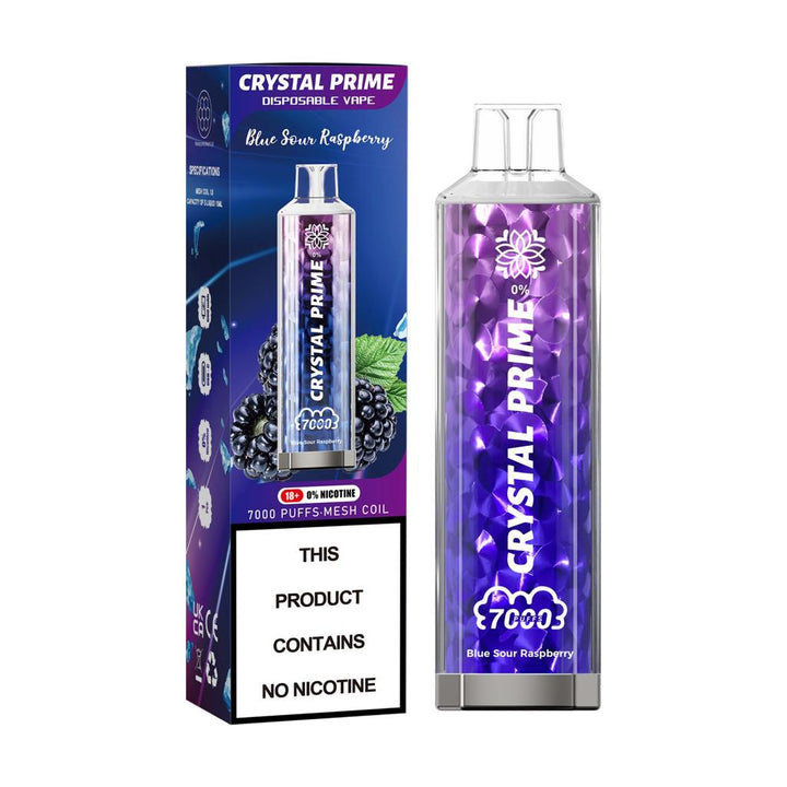 Zero Nicotine Crystal Prime 3D 7000 Disposable Vape Puff Bar - Box of 10 #Simbavapes#