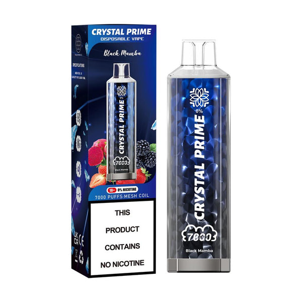 Zero Nicotine Crystal Prime 3D 7000 Disposable Vape Puff Pod #Simbavapes#